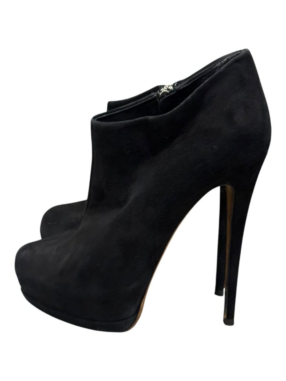 Giuseppe Zanotti Black Suede Eva Ankle Platform Stiletto Booties Size 39